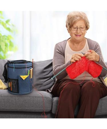 SumDirect Knitting Bag - Portable Yarn Organizer Tote for Knitting and Crochet - Blue - Buy Online on GoSupps.com