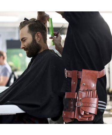 Professional Hair Care Styling Tools Waist Bag - PU Leather Hairdressing Pouch for Barber Scissors and Combs with Removable Belt (Black) - Buy Online on GoSupps.com