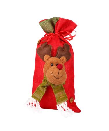 ORFOFE 1pc Bell Candy Bag Christmas Santa Sacks Christmas Drawstring Bag Christmas Cloth Cartoon 1 count (Pack of 1) Green