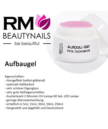 Buy RM Beautynails Pink Clear Builder Gel - Thick Viscosity Modelling Gel (50ml) for Perfect Nails | International Shipping - Buy Online on GoSupps.com