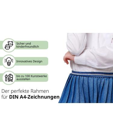 Buy Kiyari White A4 Picture Frame for Children's Drawings | Fillable Safety Acrylic Glass Stand or Hang | Holds 50-150 Artworks - International Shipping Available - Buy Online on GoSupps.com