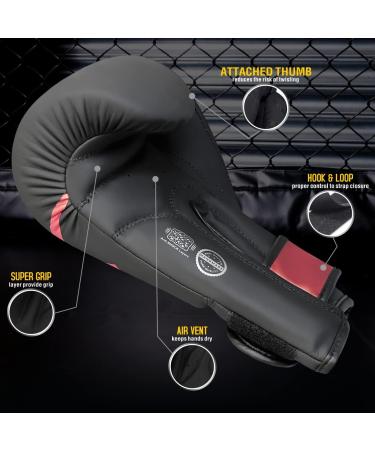 Buy Mytra Fusion Kids Boxing Gloves - Junior MMA Muay Thai Sparring 6-Oz Black/Maroon with Ventilated Palm - Buy Online on GoSupps.com