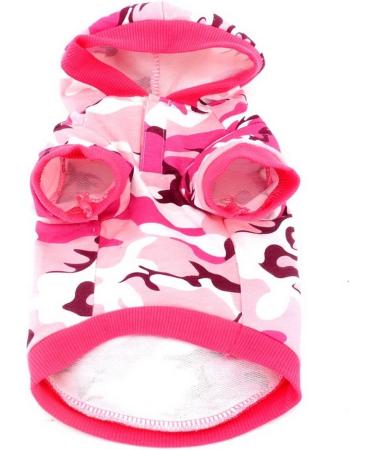 Smalllee Lucky Store Camouflage Hooded Shirt for Small Dogs & Cats - Pink Camo T-Shirt for Yorkies Chihuahuas Puppies & More - Size S (34cm Breast) - Buy Online on GoSupps.com
