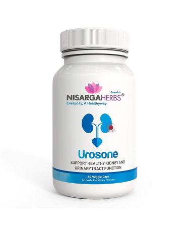 PUB Nisarga Herbs Urosone for Urinary Tract Disorders & Healthy Kidney Function - 100% Organic Ayurvedic & Natural - 60 Capsules
