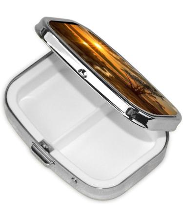 Last Sun Rays 2 Compartment Small Pill Case | Cute Travel Pill Box & Organizer for Purse | Ideal Gift for Travelers - Buy Online on GoSupps.com