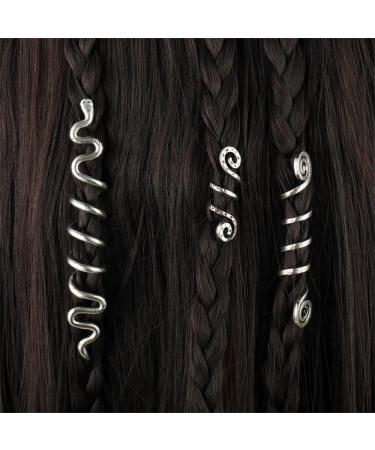 6-Piece Hair Accessories Set: Hair Coils for Dreadlocks & Braids Serpentine Metal Clips & Silver Lichen Hair Accessories - Shop Internationally! - Buy Online on GoSupps.com