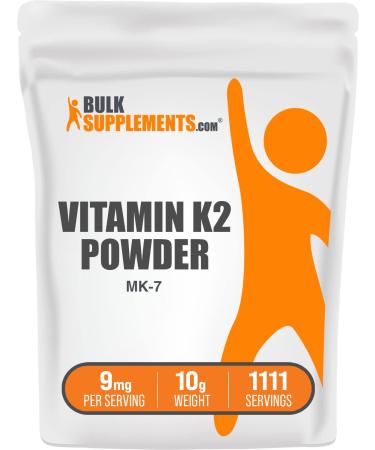 BULKSUPPLEMENTS.COM Vitamin K2 Powder - Vitamin K2 MK-7 - Vitamin K2 Supplement - MK7 Vitamin K2 - VIT K2 MK7 - for Bone Health - 90mcg (9mg) of Vitamin K2 MK7 per Serving (10 Grams - 0.35 oz) 0.35 Ounce (Pack of 1)