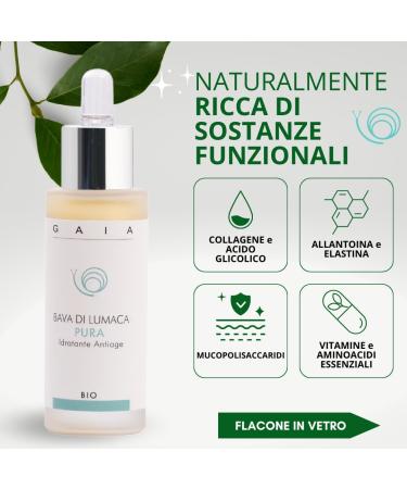Pure Gaia Snail Slime 30 ml 100% made in Italy anti-aging moisturizing soothing purifying and regenerating for all skin types. Reduces wrinkles and skin spots. - Buy Online on GoSupps.com