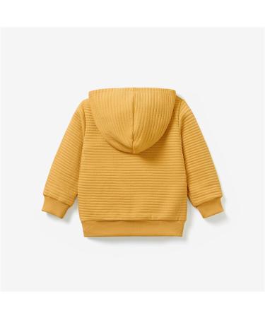 PatPat Toddler Hoodie | Solid Color Textured Sweatshirt with Pocket | 1-2 Years | Ginger - Buy Online on GoSupps.com