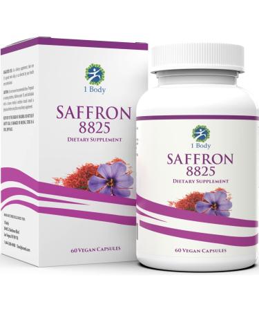 1 Body Saffron Extract 8825  Antioxidant & Mood Support Supplement  88.5 mg of Pure Safranal per Vegetarian Capsule