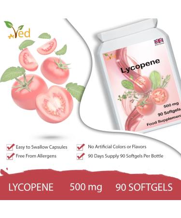 Ved Lycopene Supplement 500mg - 90 Softgel Capsules for Overall Health Support - Buy Online on GoSupps.com