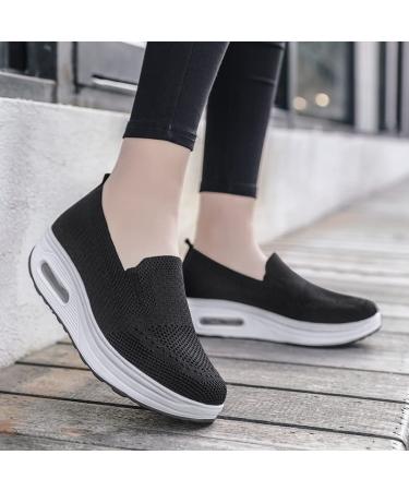 Herizem Women's Orthopedic Sneakers Orthopedic Arch Support Sandals Diabetic Walking Sandals (Black 9) 9 Black