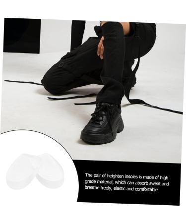FRCOLOR Silicone Heightening Insoles - 2 Pairs Heel Lift Cushion Socks for Pain Relief & Increased Height - Transparent 8.6x5.5CM - Buy Online on GoSupps.com