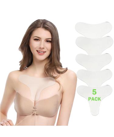 XSQD 5 Pcs Chest Wrinkle Pads Anti Wrinkle Patches Silicone Wrinkle Patches Reusable Anti Wrinkle Patches For Preventing Wrinkles And Tighten Skin (T-shape)
