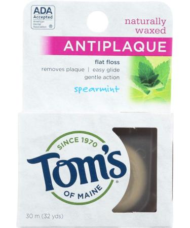Tom's of Maine Spearmint Antiplaque Flat Floss-32 ct (Quantity of 4)