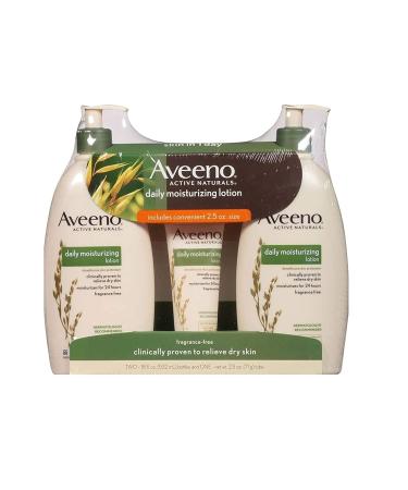 Aveeno Daily Moisturizing Lotion (18 fl. oz. 2 pk. with 2.5 oz. Tube) 3 Piece Assortment