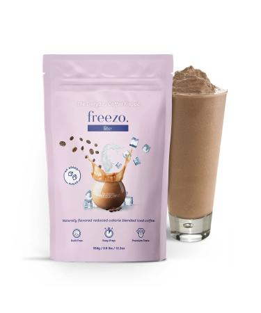Freezochino Lite Iced Coffee Frappe Latte, No Sugar Added 155 Cal, 1 Lb (1 Bag), Makes 8-10 Servings, Powdered Instant Coffee Drink Mix, Serve Cold, Makes Blended Frappe Drinks