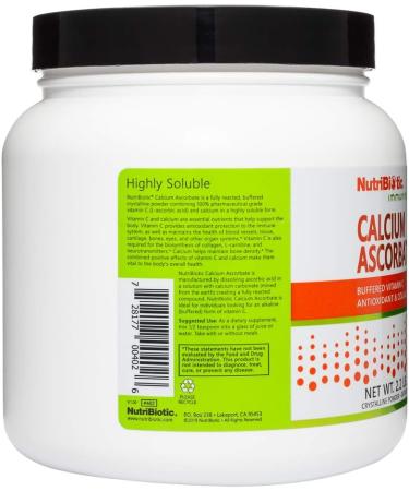 NutriBiotic Calcium Ascorbate Vitamin C Powder 2.2 Lb - Antioxidant & Collagen Support Supplement - Buy Online on GoSupps.com