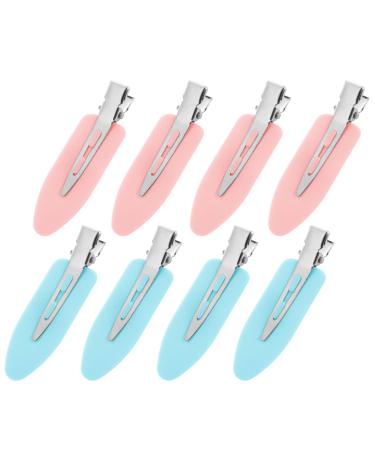 Abeillo 8 Pcs Makeup Hair Clips for Makeup  No Bend Hair Clips No Crease Hair Clips Seamless Hair Barrettes Clamps  Flat Hair Clip for Girls Woman Makeup Bangs Hair Styling (Pink  Blue) Pink + Blue