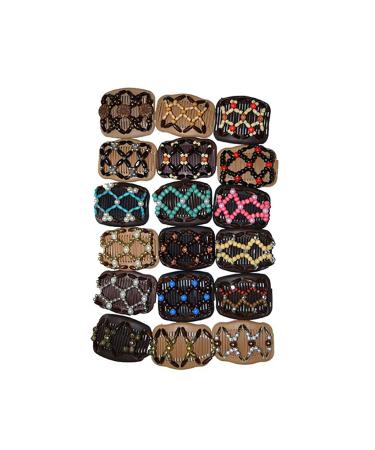 PULABO Vintage Beads Elastic Women Gift Lady Hair Styling Double Side Magic Comb Headwear Decor Convenient