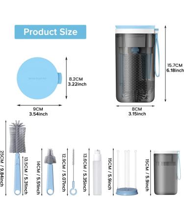 Orzbow 6 in 1 Baby Bottle Brush Set - BPA-Free Cleaner Kit for New Parents - Blue - Buy Online on GoSupps.com