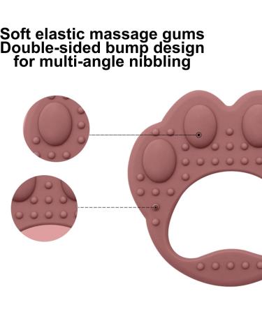 VESONE Dunkelpink Silicone Bite Rings for Babies & Toddlers - Food-Safe Sensory Toys Paw-Shaped Teething Tools - Buy Online on GoSupps.com