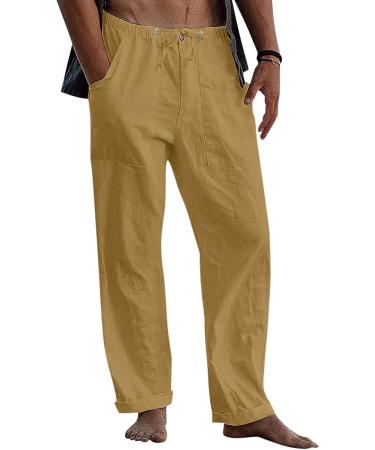 YHAIOGS Men's Outdoor Casual Solid Loose Fit Trouser with Drawstring Waist and Button Pocket | Big & Tall Sizes Available - Buy Online on GoSupps.com