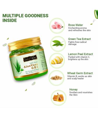 INDUS VALLEY 100% Pure Aloe Vera Gel - 175ml (5.92 Fl Oz) - Natural Skin & Hair Care - International Shipping Available - Buy Online on GoSupps.com