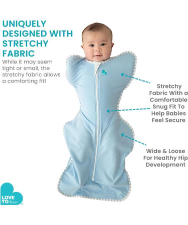 Love To Dream Swaddle UP - Ideal Fabric for Moderate Temperatures - Arms Up Position - Baby Essentials for Newborn - Hip-Healthy - Twin Zipper - 2.2-3.8kg - Dreamer White - Buy Online on GoSupps.com