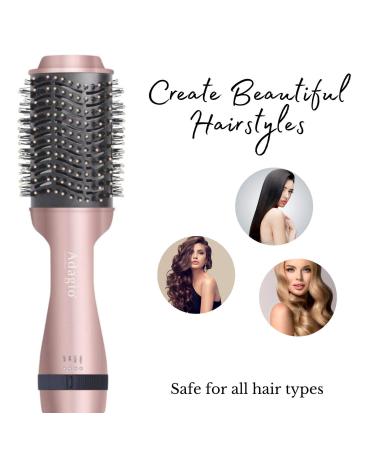 Adagio California Blowout Brush 2-in-1 Hot Air Styler and Dryer - Negative Ion Round Brush - 3-inch Rose Gold - Buy Online on GoSupps.com