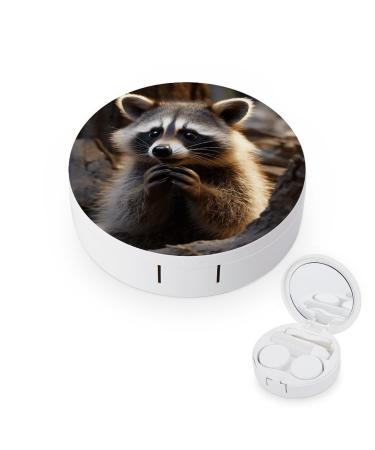 Contact Lens Case Cute Raccoon Print Plastic Contact Lens Case contact Lens Care Box ontact Lens Travel Box