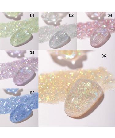 8ml Varnish Lacquer Flash Reflective Sequins Nail Art Gel Nail Polish Gel Broken Diamond Glitter Gel Phototherapy Glue - (Color: 6) - Buy Online on GoSupps.com