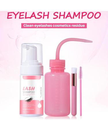 Eyelash Extension Shampoo - Foam Eyelash Cleaner Brush Applicator | Rinse Bottle 100ml Soft Eyelid Purification Solution Maqui Removal Accessory - Buy Online on GoSupps.com