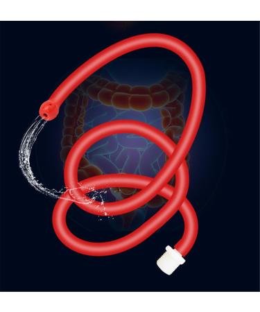 ZTHBysb Soft Silicone Vaginal Shower | 3 Adapter Enema Syringe Irrigator | 200cm Extra Long Cleaning Attachment for Men & Women - Red - Buy Online on GoSupps.com