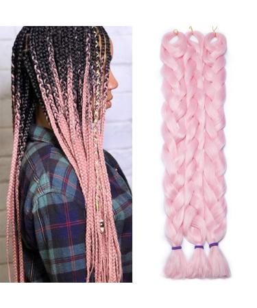 Tess 41 "Braids Extensions Kunsthaar Crochet Jumbo Braids Synthetic Braiding Hair 3PCs 165g/Bundelmel 100cm Extensions Rosa 104 cm (3 pieces) #10 Pink - Buy Online on GoSupps.com