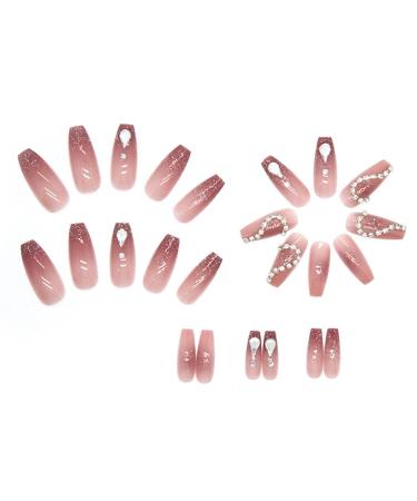 WOOXDYUK Nail Art Set - 24 Medium French Tip Press-On Nails with Glass Drop Drills Jelly Glue & Accessories for Flawless Nail Design - Buy Online on GoSupps.com