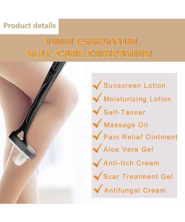 Applicateur de lotion noir applicateur de lotion long manche pour le dos poign e pliable avec 3 rouleaux en mousse r utilisables applicateur de cr me lavable pour le dos - Buy Online on GoSupps.com