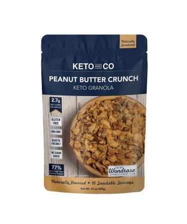 Keto Peanut Butter Crunch Granola by Keto and Co | Just 2.7g Net Carbs Per Serving | Gluten Free, Low Carb, Diabetic Friendly, Naturally Sweetened, No Added Sugar, Non-GMO | (10 Servings) Peanut Butter Crunch 10 Ounce (Pac