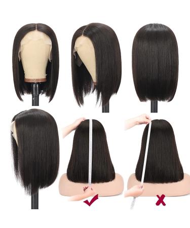 Sogram 12 Inch Human Hair Bob Wig | Straight 13x4 Lace Front Wigs for Black Women | Pre Plucked with Baby Hair | 150% Density | Natural Color - Buy Online on GoSupps.com