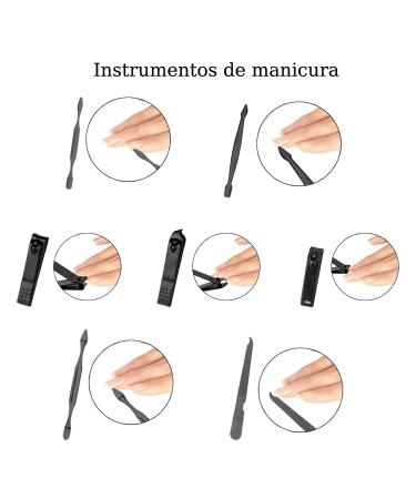 Professional 26-Part Manicure & Pedicure Set - Stainless Steel Nail Care Tools for Men & Women - Black - Buy Online on GoSupps.com