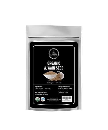 Naturevibe Botanicals Organic Ajwain Seeds 1lb, Carom seeds Whole | Non GMO & Gluten Free | Helps in Digestion | 16 ounces 1 Pound (Pack of 1)