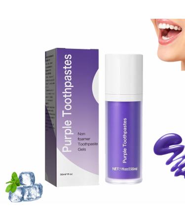 Purple Toothpaste for Teeth Whitening, Purple Toothpaste, Purple Teeth Whitening, Tooth Stain Removal, Teeth Whitener, Teeth Whitening Booster (1pc)