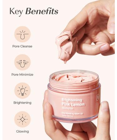 Glam Up Brightening Pink Lemon Clay Mask - Vegan Hypoallergenic Detox Face Mask for Deep Cleansing and Pore Minimization - Organic Clean Beauty Skincare - Buy Online on GoSupps.com