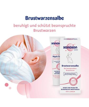 Sanosan Nipple Ointment - 100% Pure Natural Lanolin for Pregnancy & Lactation | Clinically Tested Paraben-Free Dye-Free | 2x30ml - Buy Online on GoSupps.com