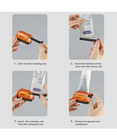 Gixemeva Toothpaste Squeezer Dispenser 3 PCS - Save Toothpaste and Creams- Bathroom Accessories - Orange+Blue+Gray - Buy Online on GoSupps.com