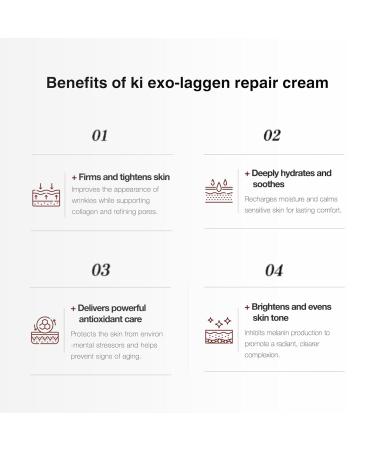 ki exo-laggen repair cream 30ml / 1.01 fl.oz High Collagen + Exosome Infusion | Korean Anti-Aging Face Cream for Radiance Firmness & Glow - Buy Online on GoSupps.com