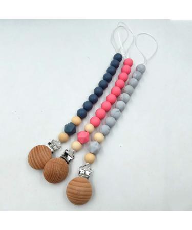 20pcs Metal Wooden Pacifier Clips - DIY Soother Clasps for Pacifier Chains (3cm) - Buy Online on GoSupps.com