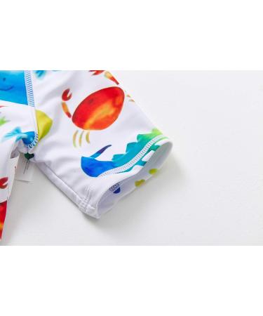 BONVERANO Baby Boys Swimsuit UPF 50+ Sun Protection, White Fish Print 9-12 Months - Buy Online on GoSupps.com