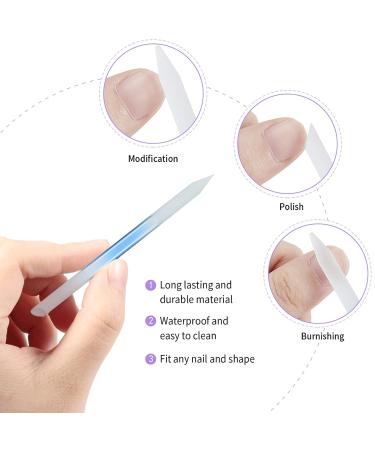 3-Piece Glass Cuticle Pusher & Remover Set - Dual-End Manicure & Pedicure Tools for Nail Care (Pink Blue Purple) | International Shipping Available - Buy Online on GoSupps.com