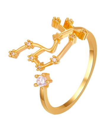 Subeline sign 12 constellation ring adjustable Horoscop collection birthday ring gift for women teen girls rings 16 (b one size) b one size